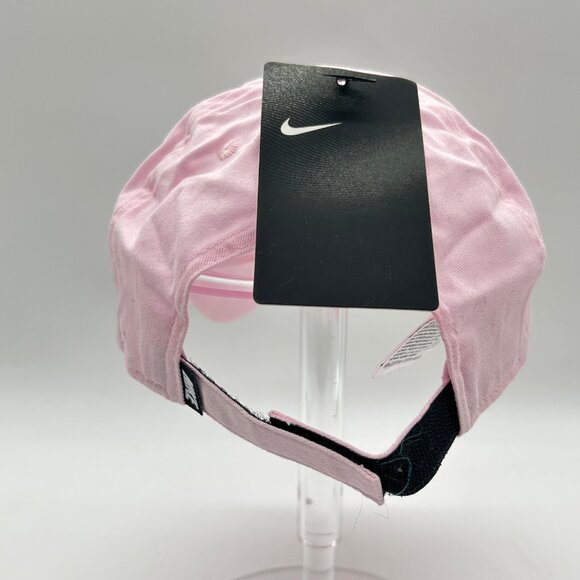 Nike Pink Foam Childrens‎ Youth Adjustable Baseball Cap  Silver Swoosh Logo NEW - Picture 4 of 10